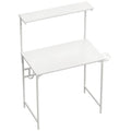 Computer Desk with Shelves and Cup Holder for Small Spaces White AOSOM