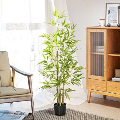 120cm Artificial Bamboo Tree with Pot for Indoor Home Decor Low Maintenance Green