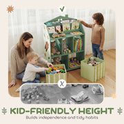 Kids Storage Shelf with Book Display and Drawers for Easy Organisation Green AOSOM