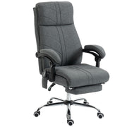 Massage Office Chair with Lumbar Heat and Adjustable Support for Home Working Grey AOSOM