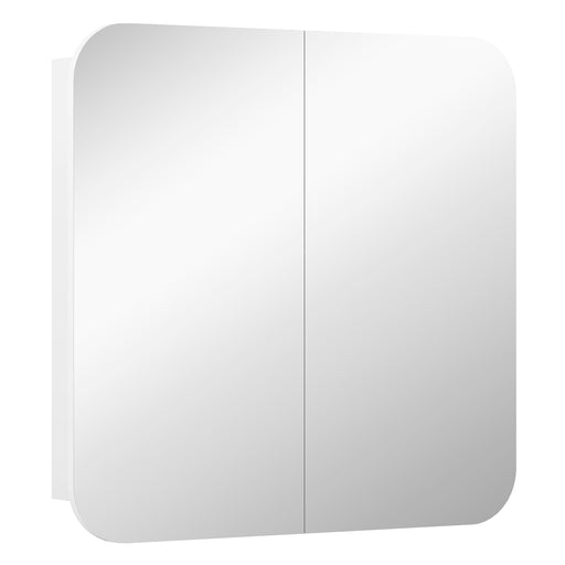 Arched Bathroom Mirror Cabinet with Adjustable Shelves for Storage and Organisation, White