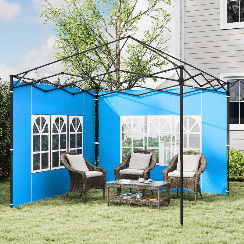 Set of Two Blue 3 x 3m Gazebo Frame Replacement Walls by Outsunny