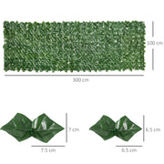 Dark Green 2 Piece Artificial Leaf Privacy Fence Screen For Garden Or Balcony 3M x 1M