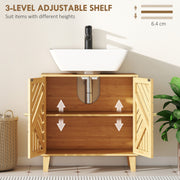 Under Sink Bathroom Cabinet with Adjustable Shelf for Pedestal Free Basins