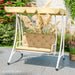 Khaki Two Seater Bench Cushion for Outdoor and Garden Seating by Outsunny