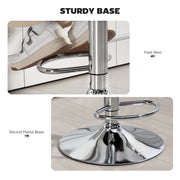 Adjustable Swivel Bar Stool with Backrest Armrests and Footrest for Kitchen Island Grey