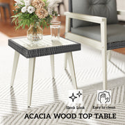 Grey 5 Piece Rattan Garden Furniture Set with Cushions and Coffee Table by Outsunny