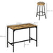 5 Piece Industrial Style Bar Table and Stool Set, Brown and Black by HOMCOM
