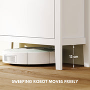 White Two Drawer Shoe Storage Cabinet with Modern Slim Design