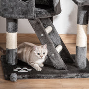 Adjustable Floor to Ceiling Cat Tree for Indoor Climbing and Play 240-260cm Dark Grey