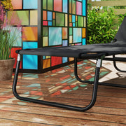 Black Garden Sun Lounger with Five Position Adjustable Back by Outsunny