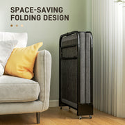 Single Folding Temporary Bed Grey Space-Saving Guest Bed by HOMCOM