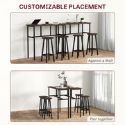 6 Piece Counter Height Bar Table and Stool Set Ideal for Kitchen or Dining Area Rustic Brown