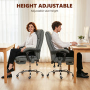 Massage Office Chair with Lumbar Heat and Adjustable Support for Home Working Grey AOSOM