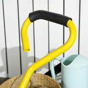 Heavy Duty Garden Trolley Cart with Metal Frame and Pneumatic Wheels Yellow by Outsunny