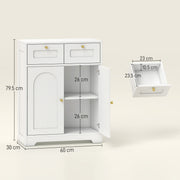 Bathroom Floor Cabinet with 2 Storage Drawers Ideal for Towels and Toiletries White
