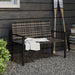 Grey Rattan 2 Seater Garden Bench with Cushions and Steel Frame for Patio Comfort by Outsunny