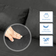 Two Seater Click Clack Sofa Bed Converts to Guest Bed for Small Spaces, Charcoal Grey