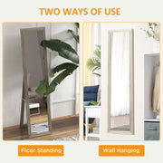 Full Length Bedroom Mirror with Stand or Wall Mount and Shatter Resistant Glass Grey AOSOM