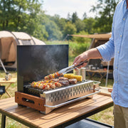 Portable Charcoal BBQ Grill for Easy Outdoor Cooking and Quick Setup Black AOSOM
