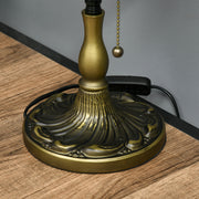 Vintage Stained Glass Table Lamp with Handmade Shade Ideal for Bedroom or Living Room, Green