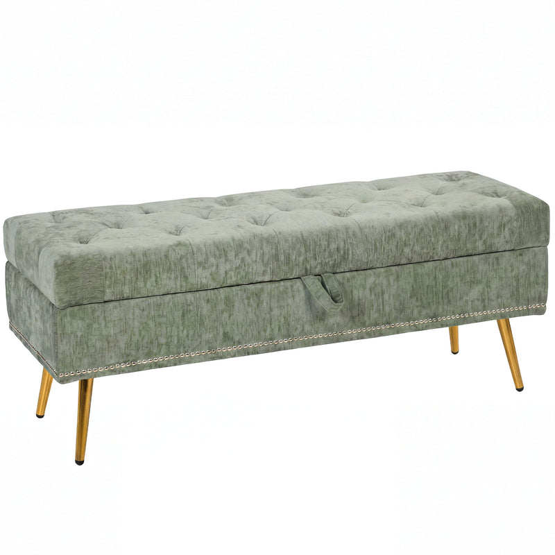 Storage Ottoman with Hidden Compartment and Padded Seat for Living Room or Bedroom