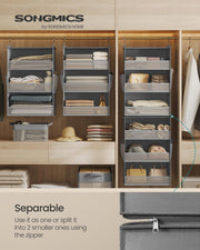 6 Tier Hanging Wardrobe Organiser Foldable and Detachable in Dove Grey by SONGMICS