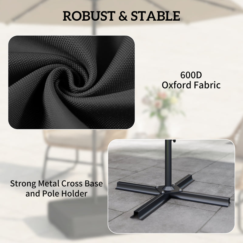 Umbrella Base for Garden and Patio Secure Heavy Duty Parasol Stand Easy Fill Black