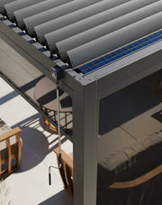 Luxe 3x3m louvred roof pergola with solar lighting and voice control