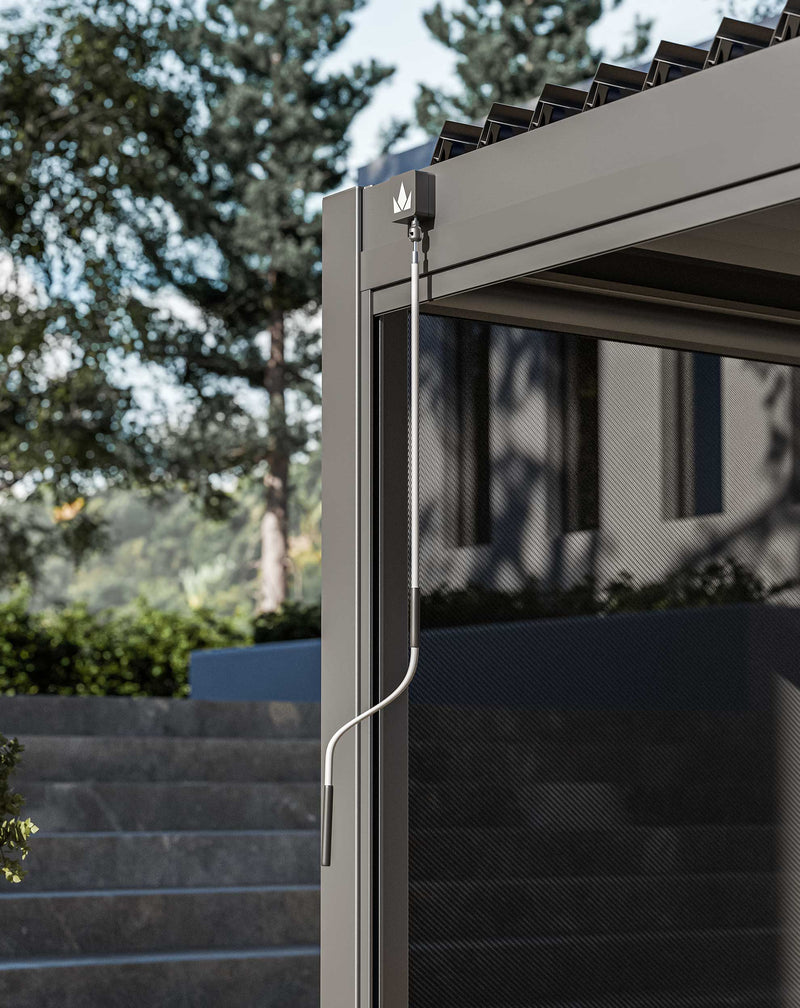 Luxe 3x3m louvred roof pergola with solar lighting and voice control