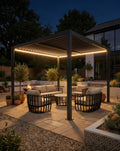 Pure 4x3m louvred roof pergola with solar LED lighting