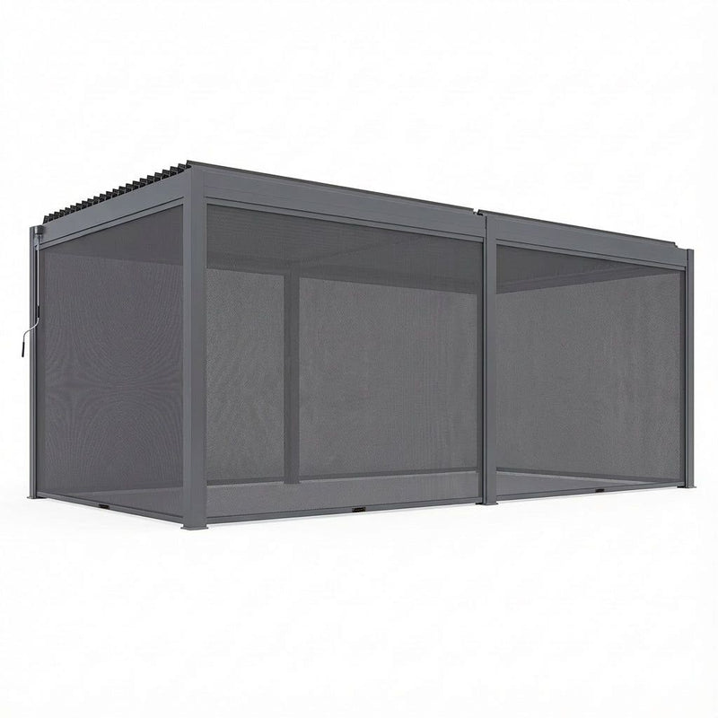 Luxe 6x3m louvred roof pergola with solar lighting and voice control