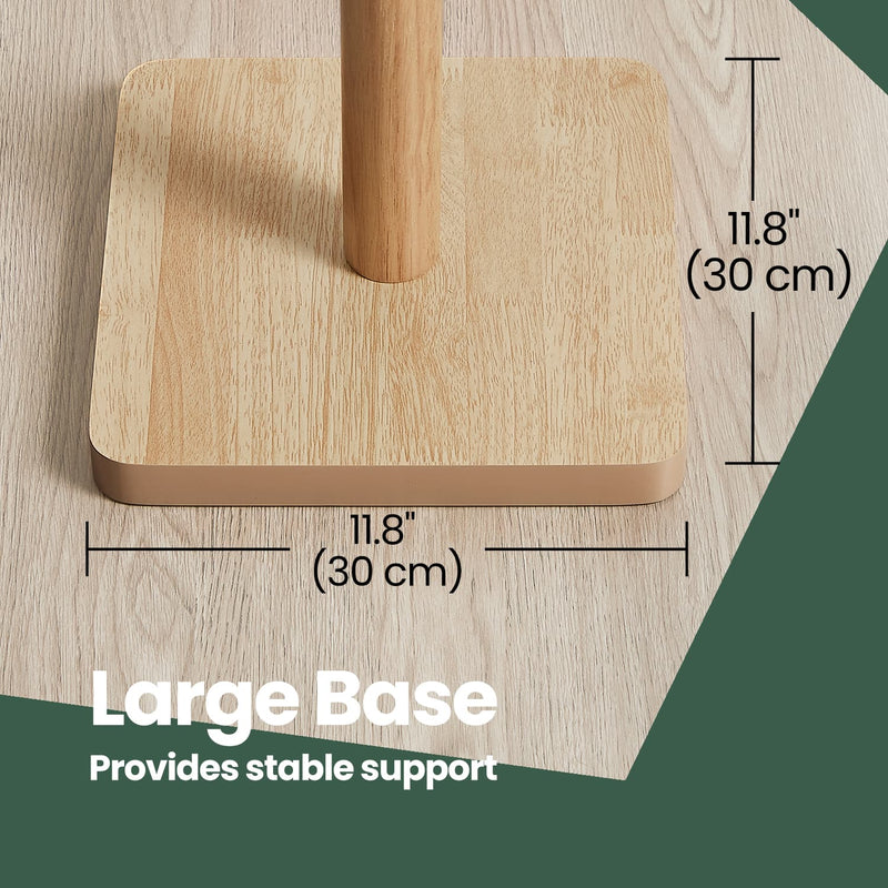 Solid Wood Freestanding Coat Rack with 8 Hooks and Adjustable Height Options by Vasagle