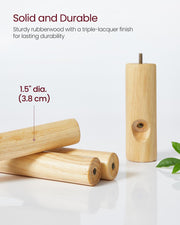 Solid Wood Coat Stand with 8 Hooks for Entryway in Dark Walnut Finish by Vasagle