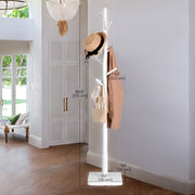 Solid Wood Freestanding Coat Rack with 8 Hooks and Adjustable Height by Vasagle