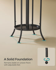 Freestanding Black Coat Rack with Hooks and Umbrella Stand for Hallway by Songmics