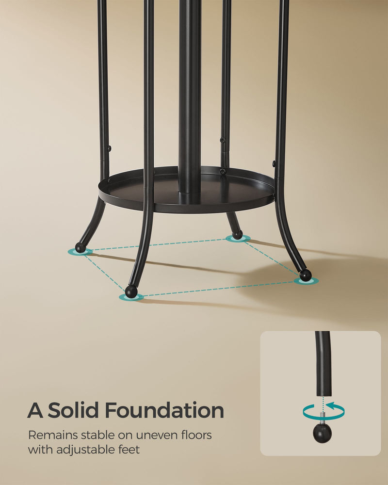 Freestanding Black Coat Rack with Hooks and Umbrella Stand for Hallway by Songmics