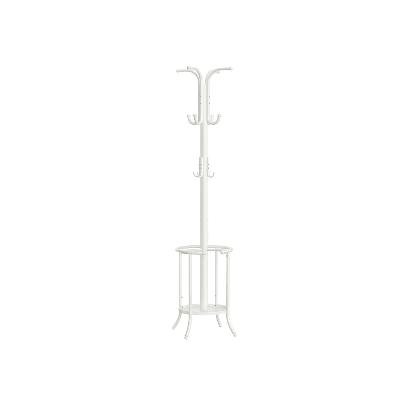 Freestanding Coat Rack with Umbrella Stand in Pearl White for Hallway Storage by Songmics