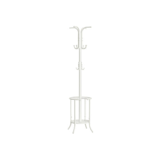 Freestanding Coat Rack with Umbrella Stand in Pearl White for Hallway Storage by Songmics