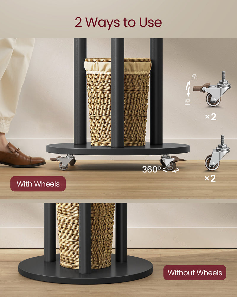 Freestanding Coat Rack Stand with Hooks and Storage Shelves for Hallway by Vasagle