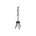 Tall Ink Black Coat Rack Stand with Hooks for Hallway and Entryway by Songmics