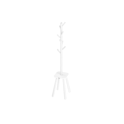 Tall White Coat Rack Stand with Hooks for Entryway or Hallway Storage by Songmics