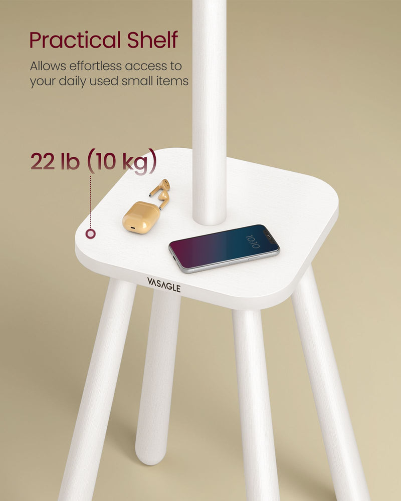 Tall White Coat Rack Stand with Hooks for Entryway or Hallway Storage by Songmics