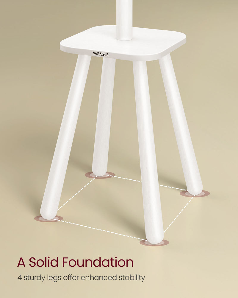 Tall White Coat Rack Stand with Hooks for Entryway or Hallway Storage by Songmics