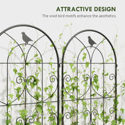 Set of 2 Metal Garden Trellis Panels for Climbing Plants and Flowers 150 x 50cm by Outsunny