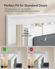 Set of 2 Over Door Storage Organisers in Slate Grey with Pockets and Hooks by Songmics