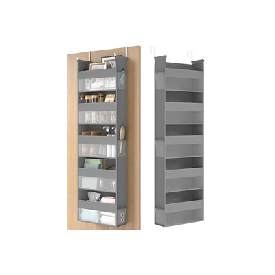 Over the Door Organizer with 5 Large Mesh Pockets in Dove Grey for Storage by SONGMICS