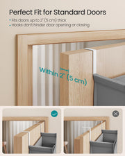 Over the Door Organizer with 5 Large Mesh Pockets in Dove Grey for Storage by SONGMICS