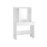 White Dressing Table with LED Mirror and Storage Drawers for Bedroom by Vasagle