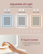 White Dressing Table with LED Mirror USB Power Drawer and Adjustable Storage Shelves by Vasagle